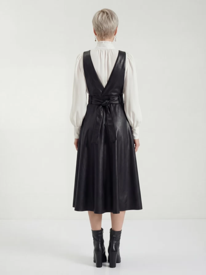 Сарафан из эко-кожи