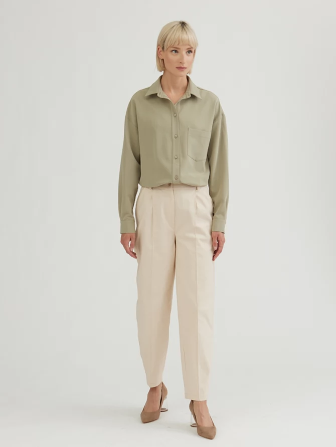 Брюки с простроченной стрелкой