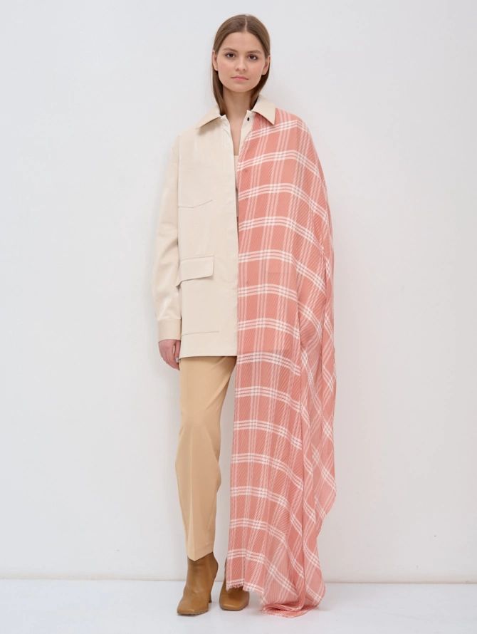 Палантин жатый в клетку