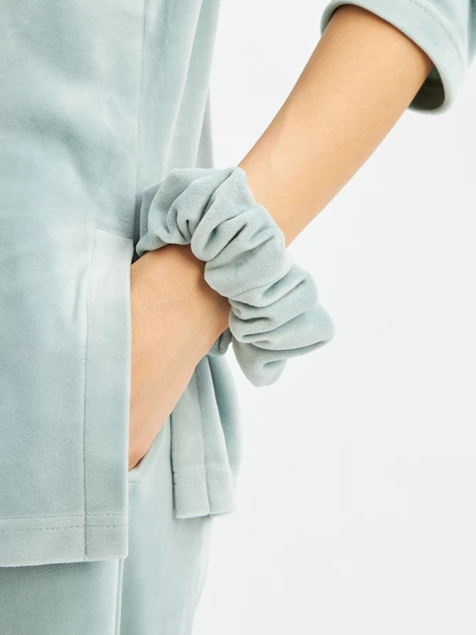 Костюм из велюра со съемным капюшоном и резинкой в комплекте OD-1009-2 зеленый