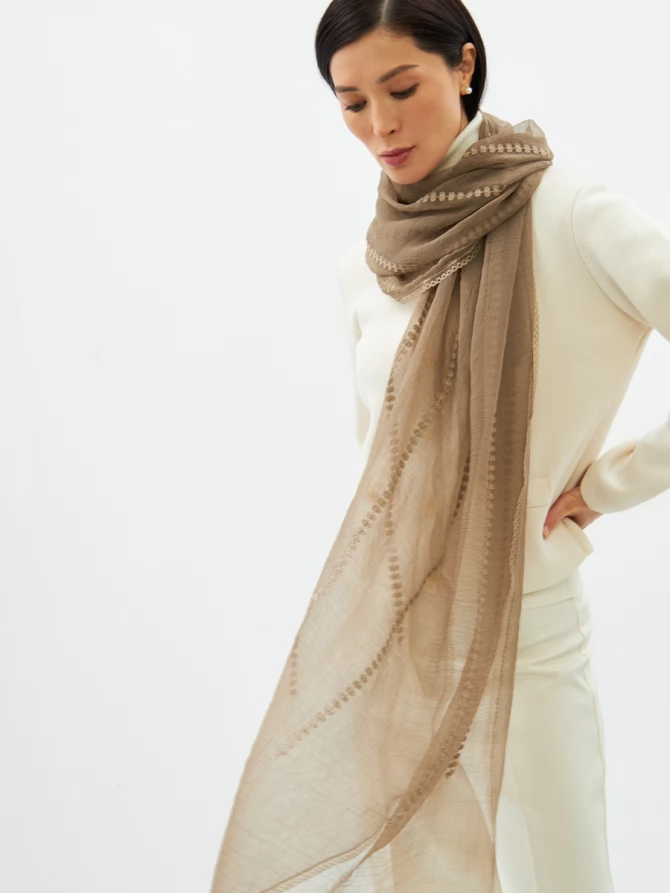 Палантин женский с вышивкой арт-деко BB-135-83