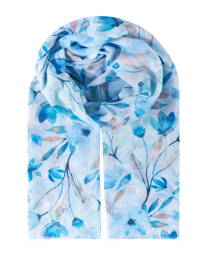 Палантин женский с цветочным принтом