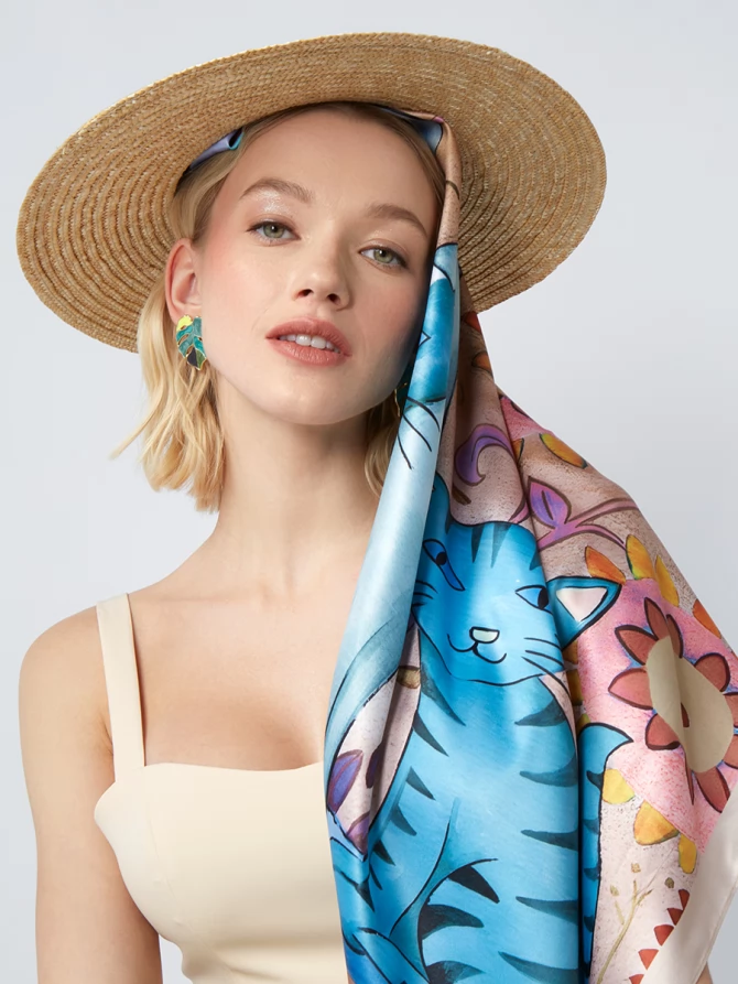 Платок женский с авторским принтом KSH16-64-1