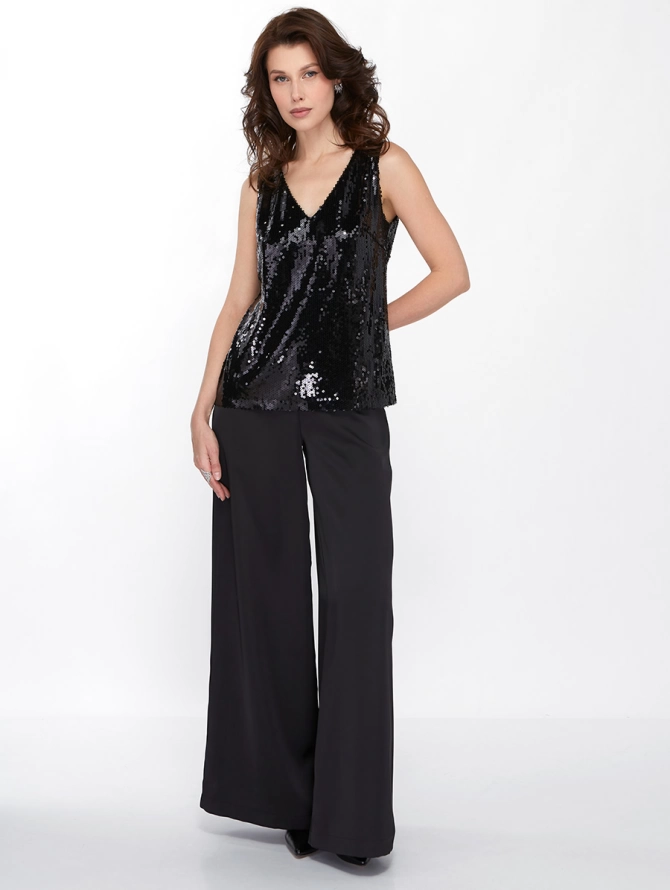 Топ из пайеток черный