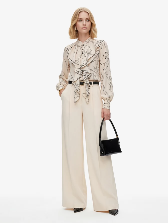 Брюки из костюмной ткани OD-1036-1 молочный