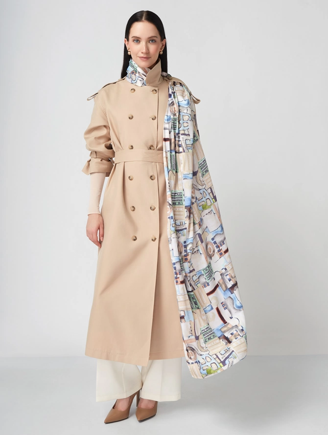 Палантин женский с авторским принтом