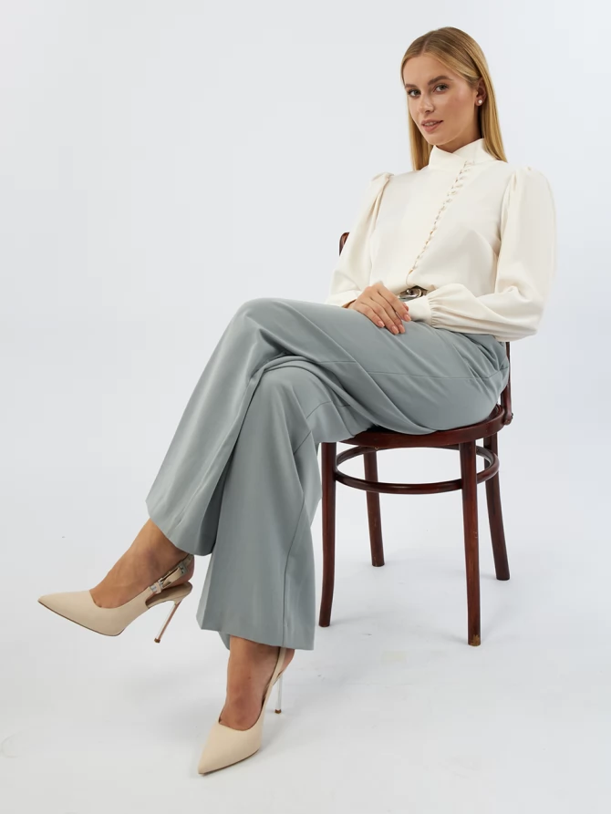 Блуза-косоворотка много пуговиц OD-550-16 сливочный