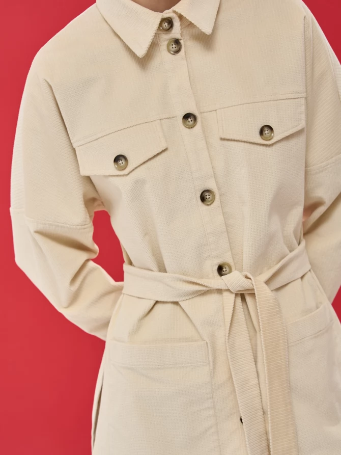 Куртка-рубашка оверсайз из вельвета