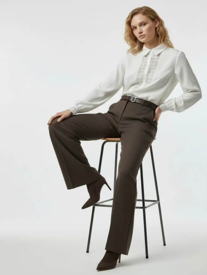 Блузка с кружевом OD-808-5 белый