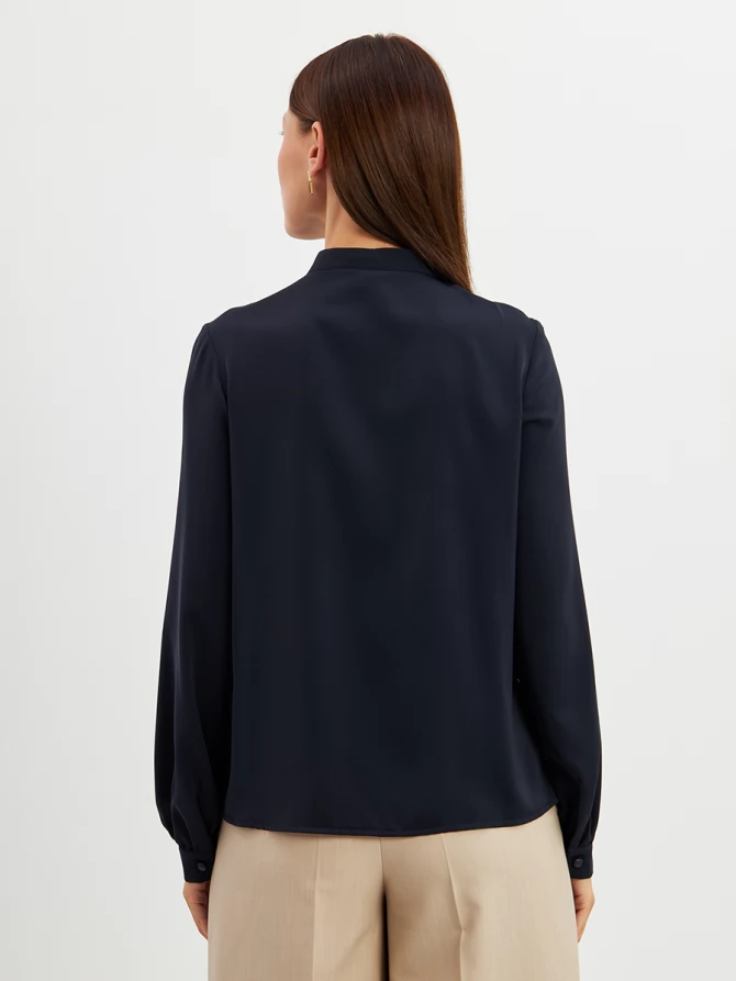 Блузка с рюшами OD-976-2 т.синий