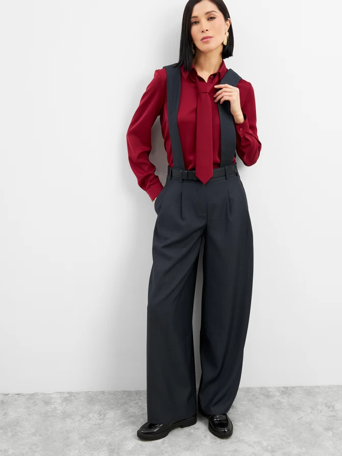 Брюки со съемными бретелями OD-982-1 серый