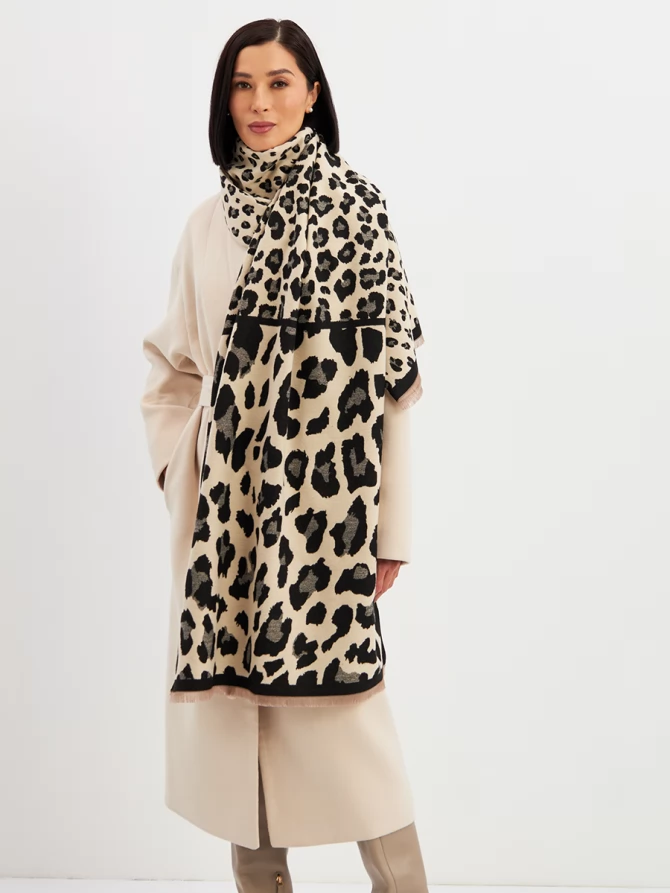 Палантин женский с леопардовым принтом