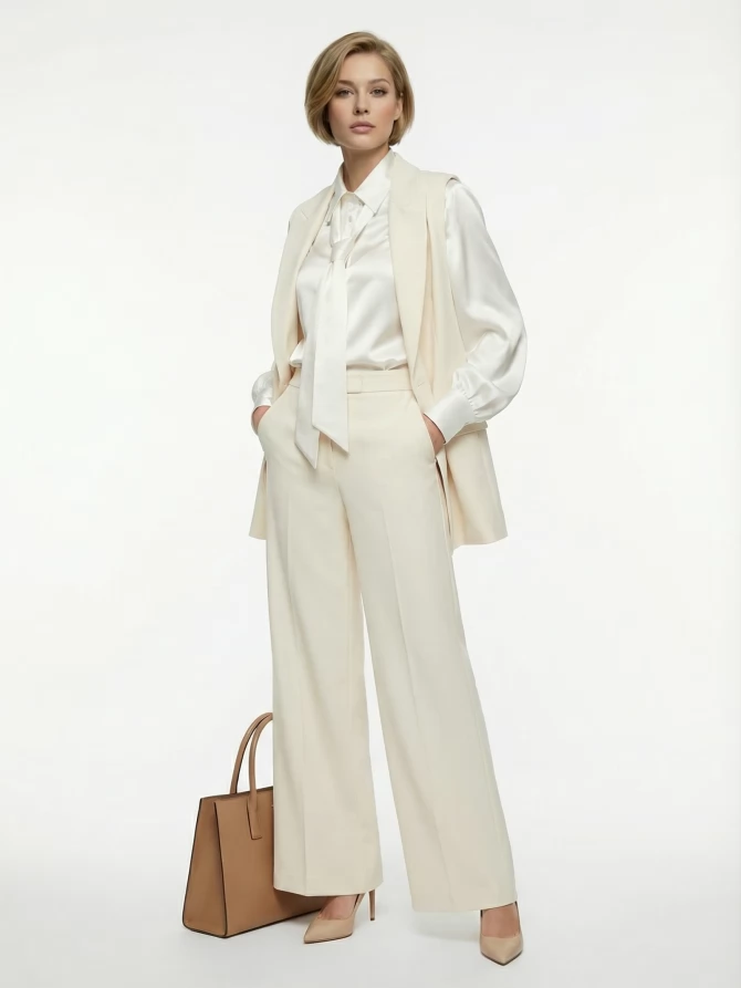 Блузка с галстуком  OD-881-4 белый