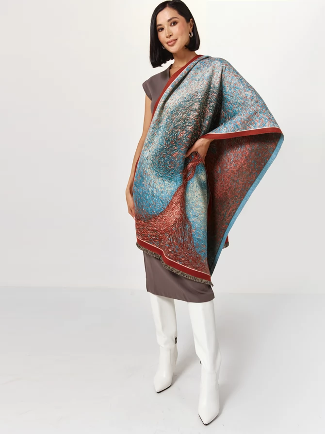 Палантин женский с абстрактным принтом