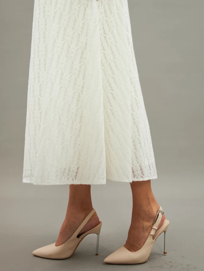 Платье из трикотажного кружева OD-904-1 белое