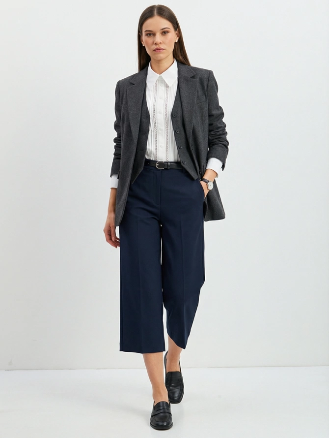 Блузка из хлопка со складками и кружевом OD-972-1 белый