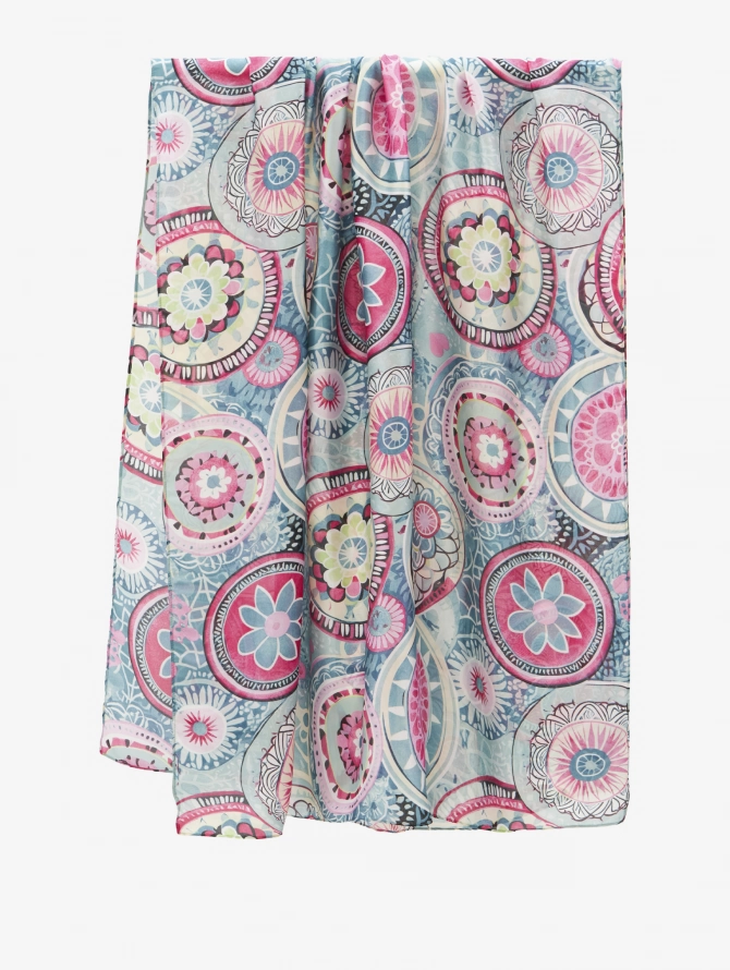 Палантин женский двусторонний с принтом арт-деко