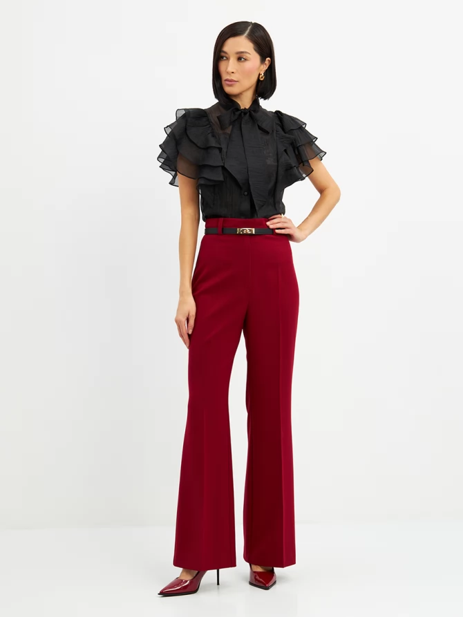 Брюки-клеш  OD-822-2 бордо