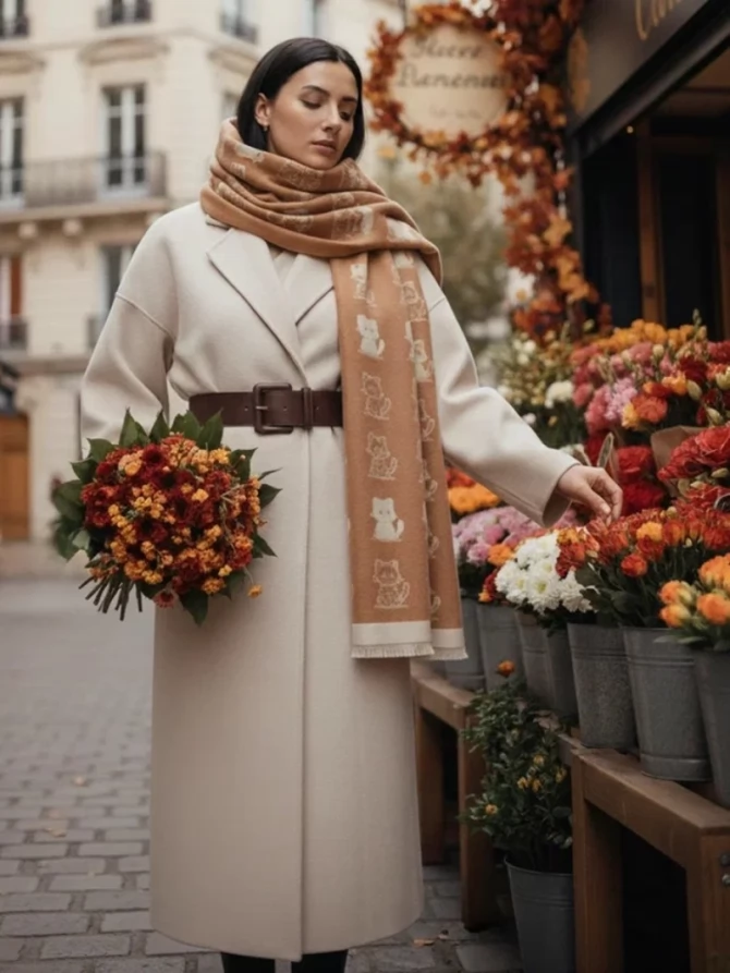 Палантин женский однотонный двусторонний