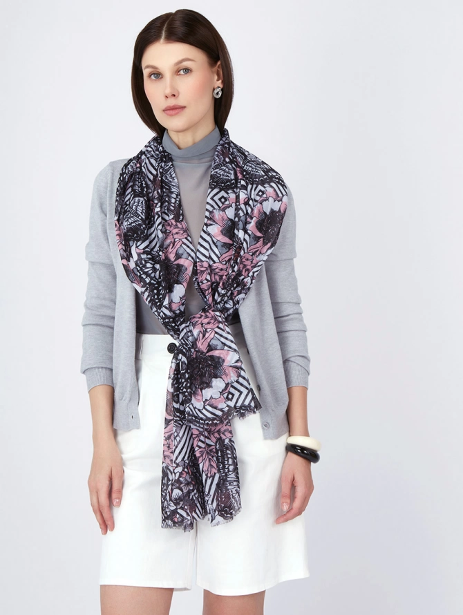 Палантин с арт-деко принтом