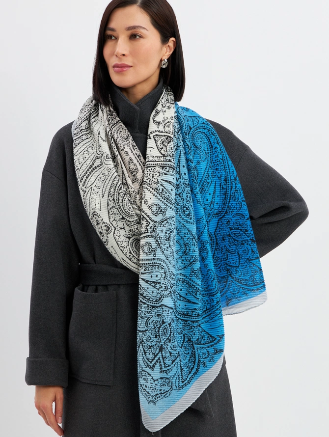 Палантин женский градиентный с орнаментом SPR-115-1