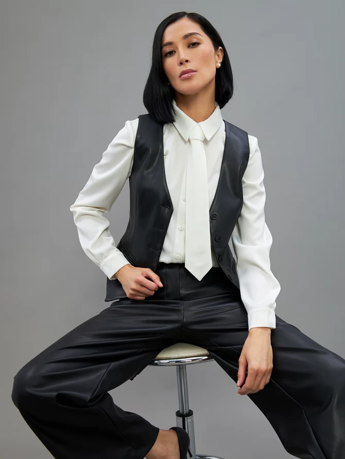 Блузка с галстуком  OD-881-4 белый