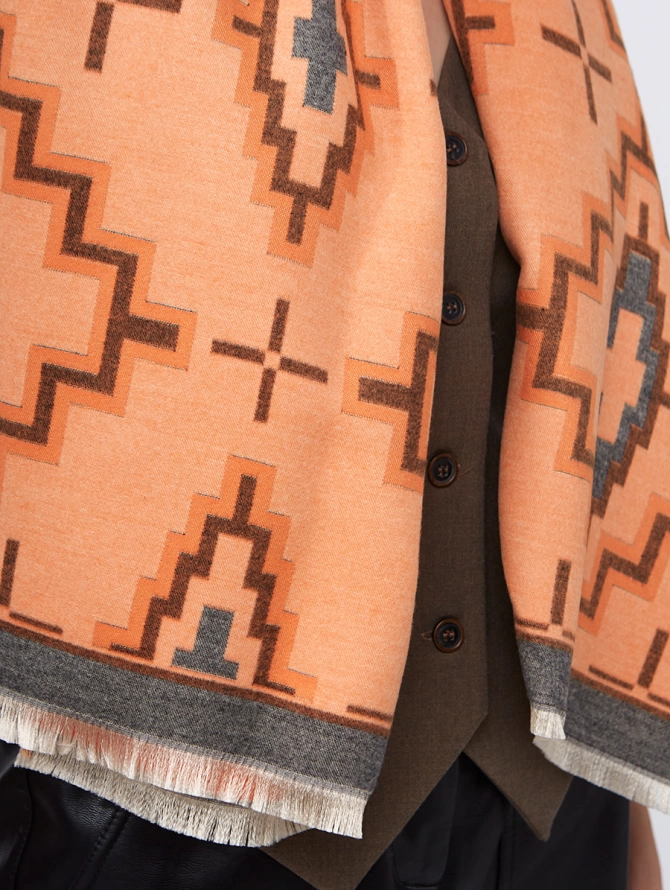 Палантин женский с двусторонним орнаментом RH10-244-1