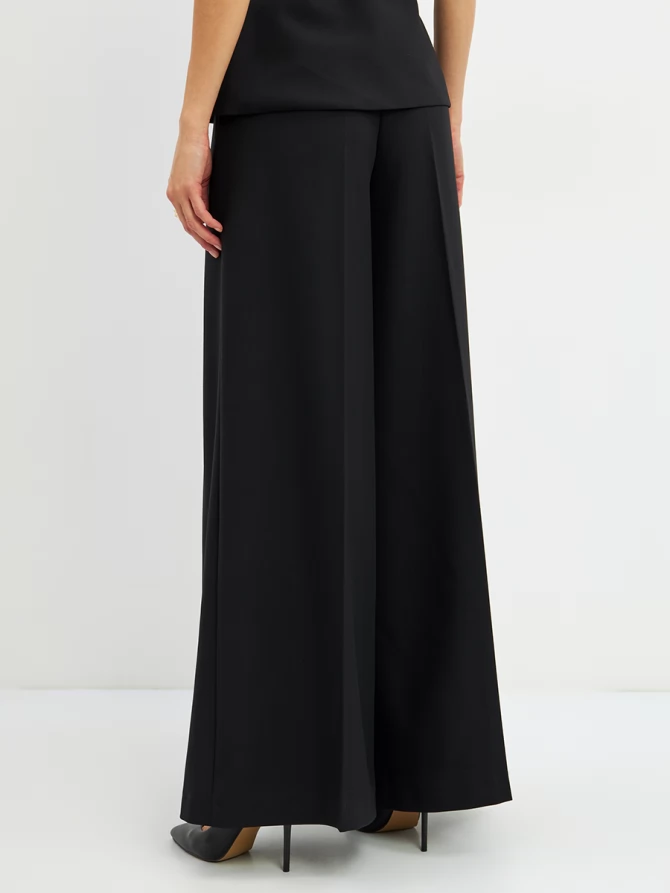 Брюки со вставкой из шифона OD-994-1 черный