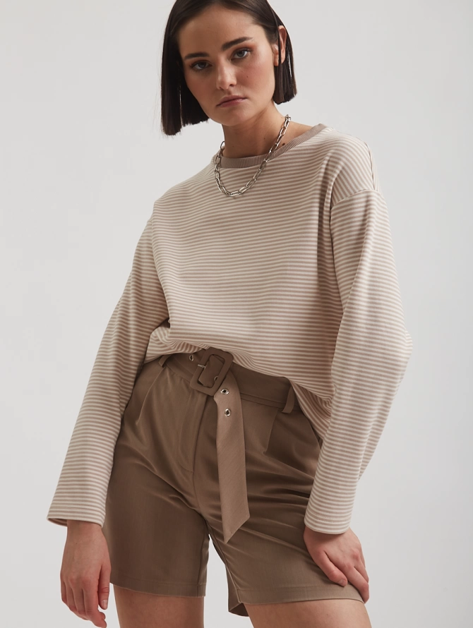 Лонгслив с принтом полоска