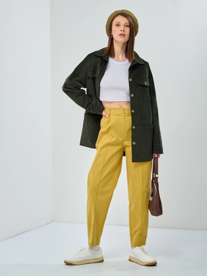 Куртка-рубашка оверсайз из вельвета