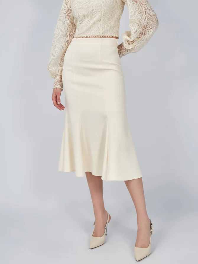 Юбка-годе костюмка OD-824-1 бежевый