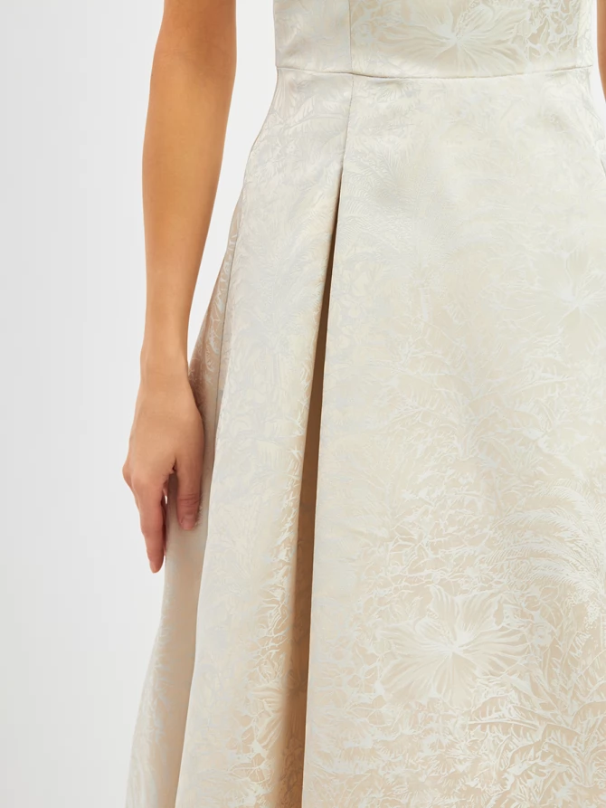 Платье из жаккарда + юбка из фатина OD-939-3 серо-голубой