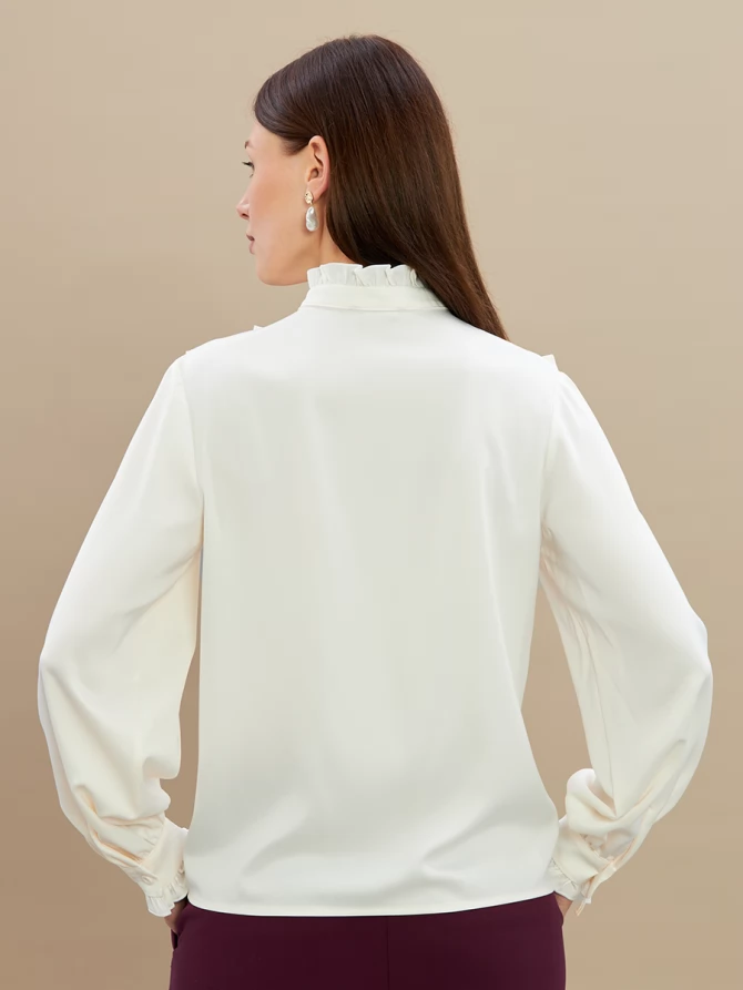 Блузка с рюшами OD-884-5 сливочный