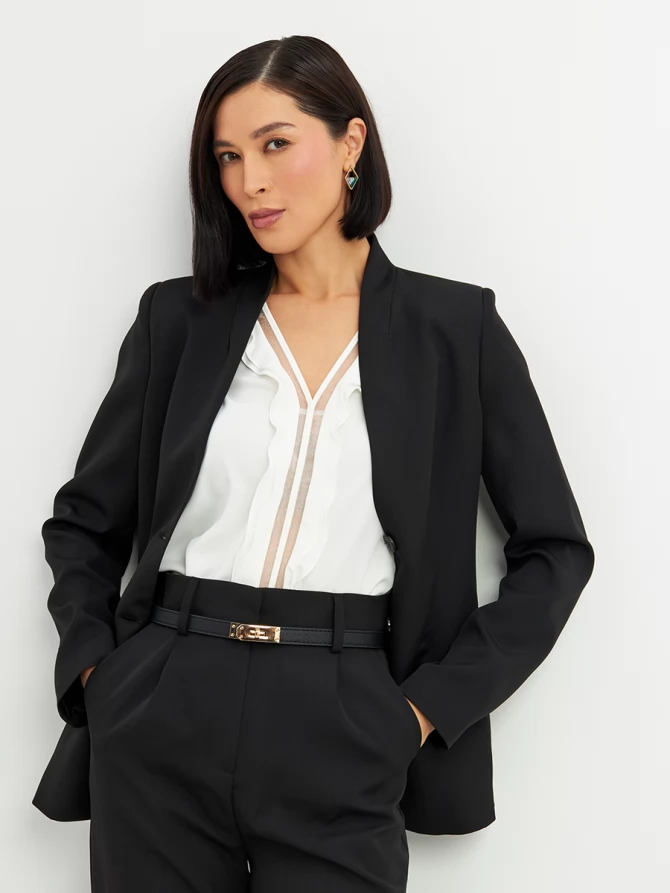 Жакет без воротника OD-876-1 черный