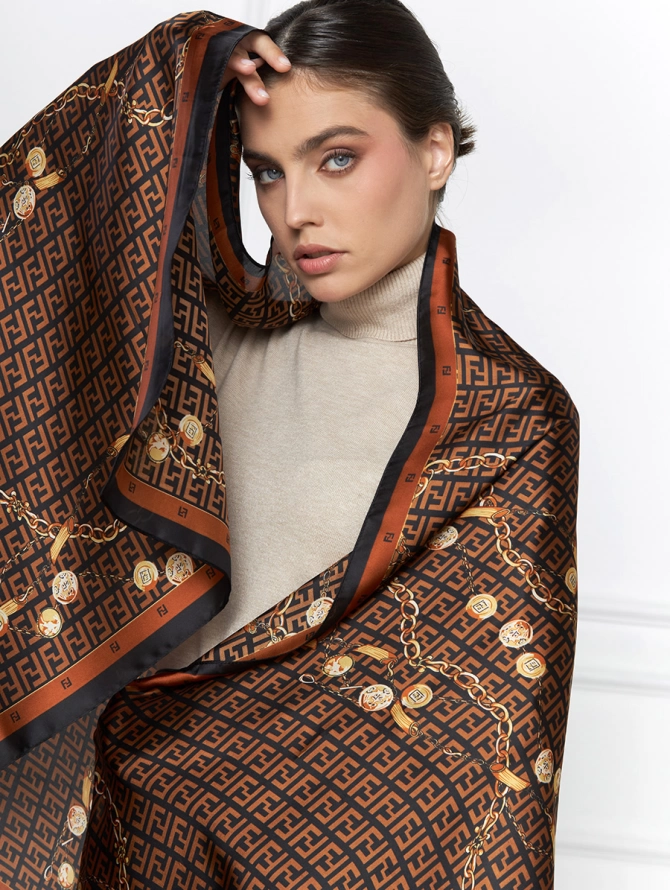 Палантин женский с принтом KPR-11-35