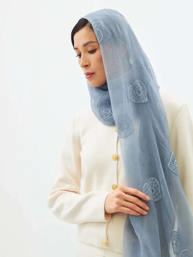 Палантин женский с вышивкой Арт-Деко