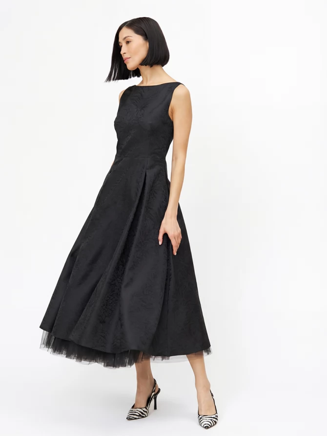 Платье из жаккарда OD-939-2 черный