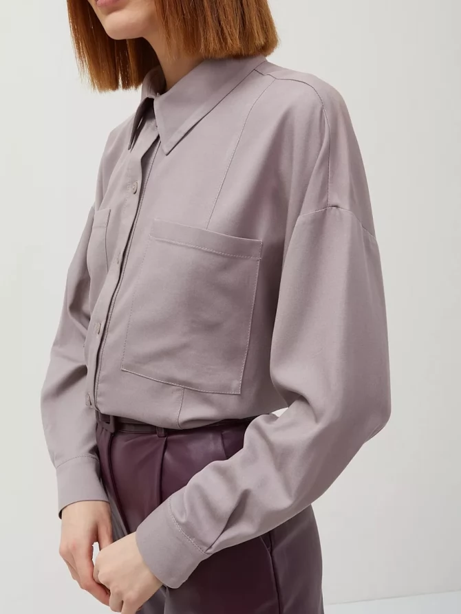 Рубашка с прострочкой спереди