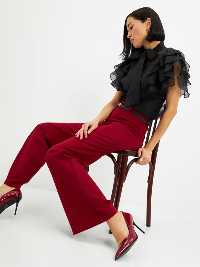 Брюки-клеш  OD-822-2 бордо