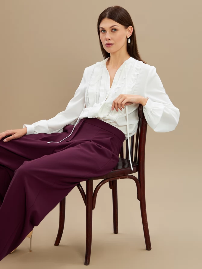 Блузка с рюшами OD-976-1 белая