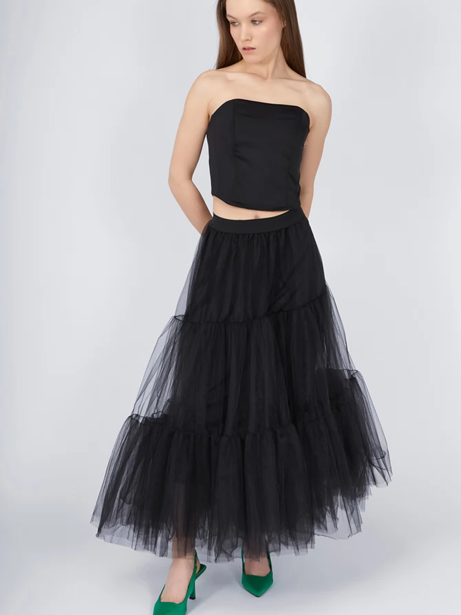 Платье из жаккарда OD-939-2 черный