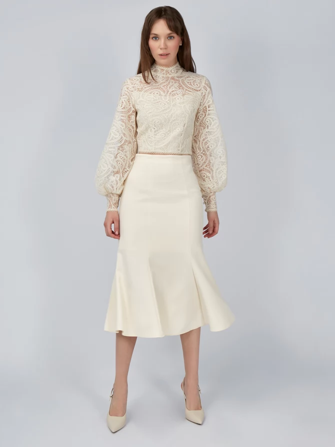 Юбка-годе костюмка OD-824-1 бежевый