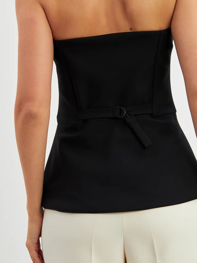 Блузка (корсет) из костюмной ткани на подкладке OD-908-1 черный