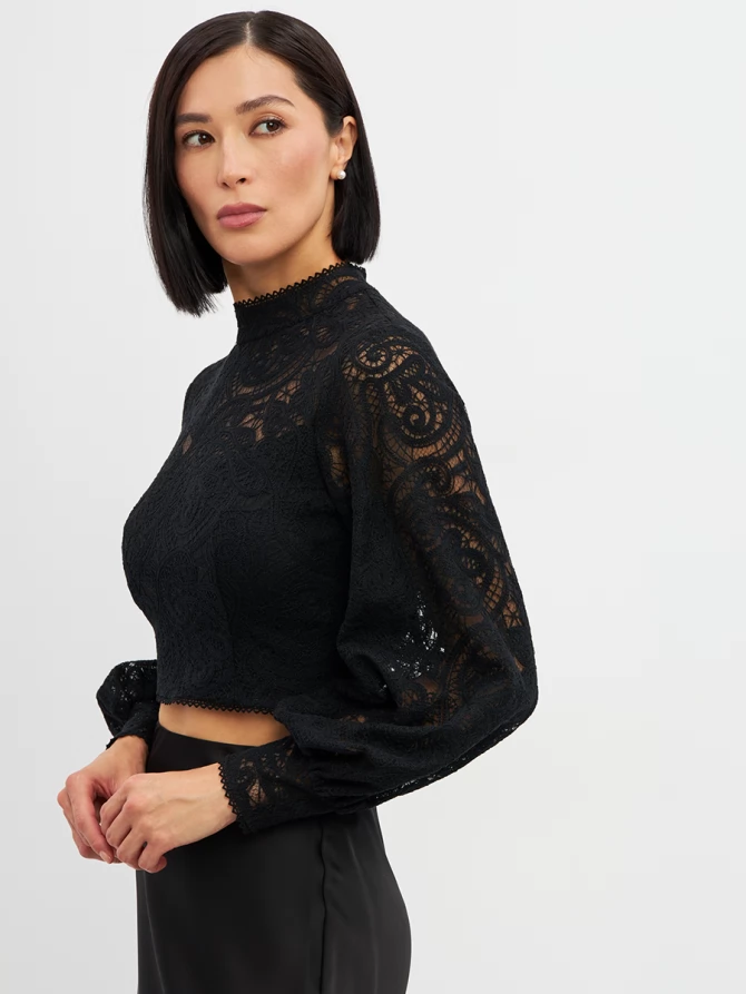 Блузка из кружева OD-969-2 черный
