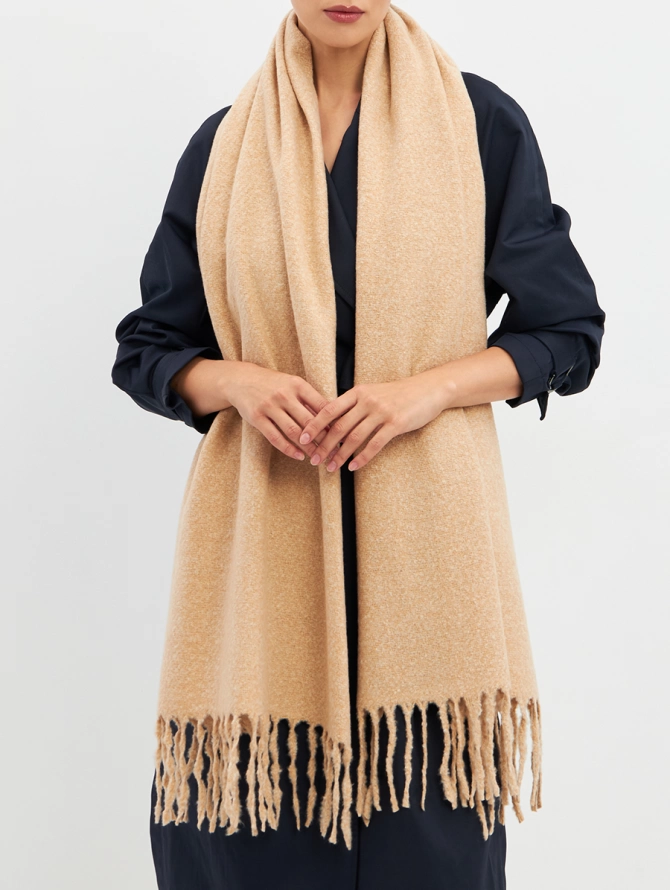 Палантин женский двусторонний с бахромой