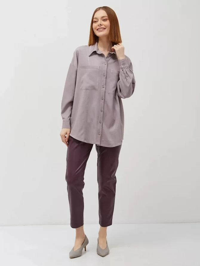 Рубашка с прострочкой спереди