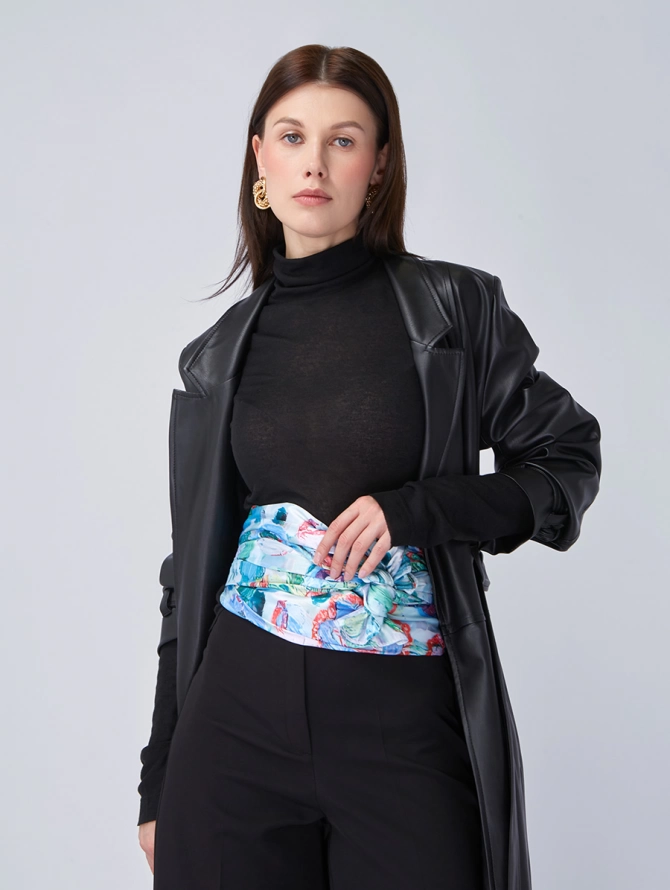 Палантин женский с авторским акварельным принтом