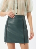 Юбка короткая из эко-кожи с молниями OD-1004-2 зеленый