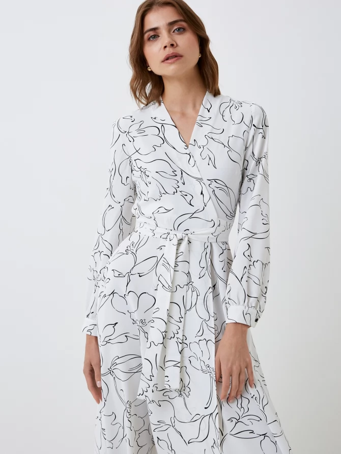 Платье на запах OD-810-1 белый