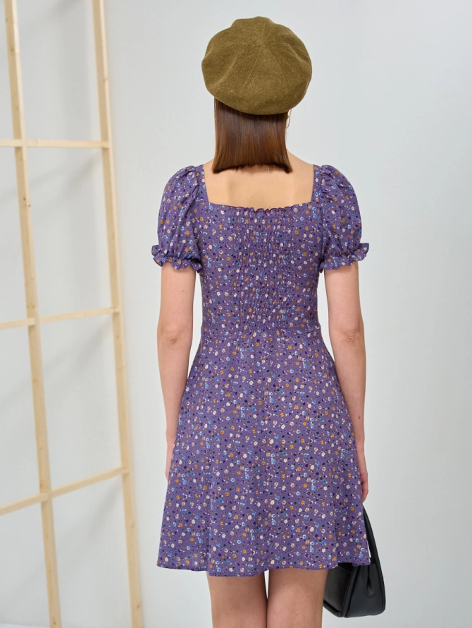 Платье на резинке с цветочным принтом